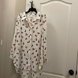 Como Vintage White Scottie Dog Blouse